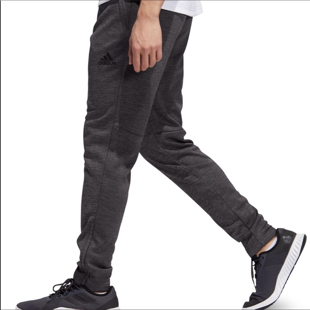 NWT-Adidas Ankle-Zip Fleece Jogger Pants Gray XL